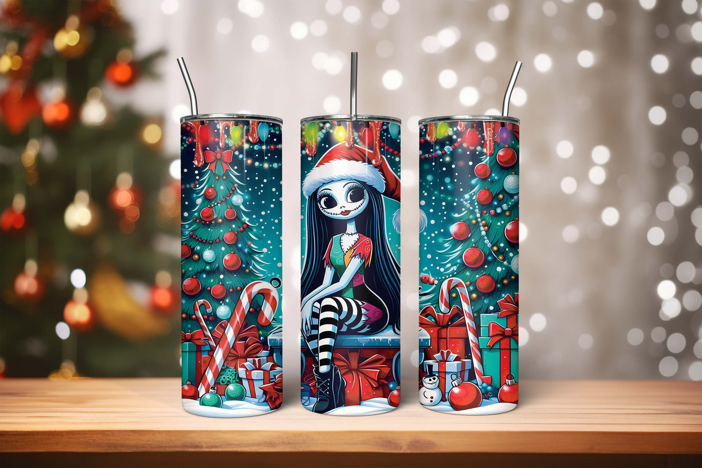 Lady Christmas Skeleton Tumbler